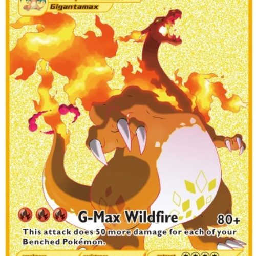 Carte Gold en Métal Pokémon Dracaufeu Vmax