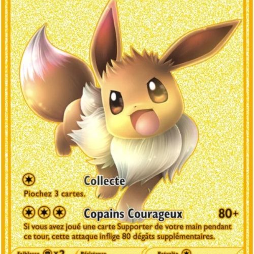 Carte Gold en Métal Pokémon Évoli