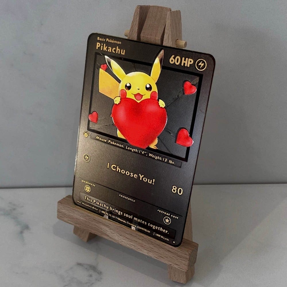 Carte Pokémon en Métal Saint-Valentin