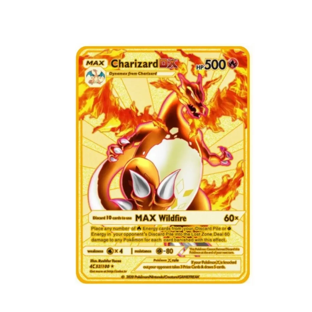 Carte Gold Pokémon Dracaufeu DX