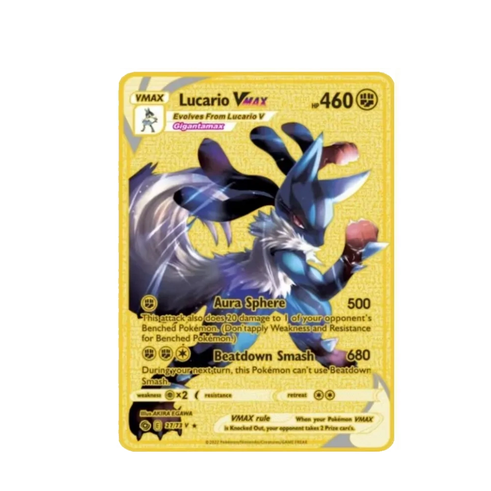 Carte Gold Pokémon Lucario VMAX