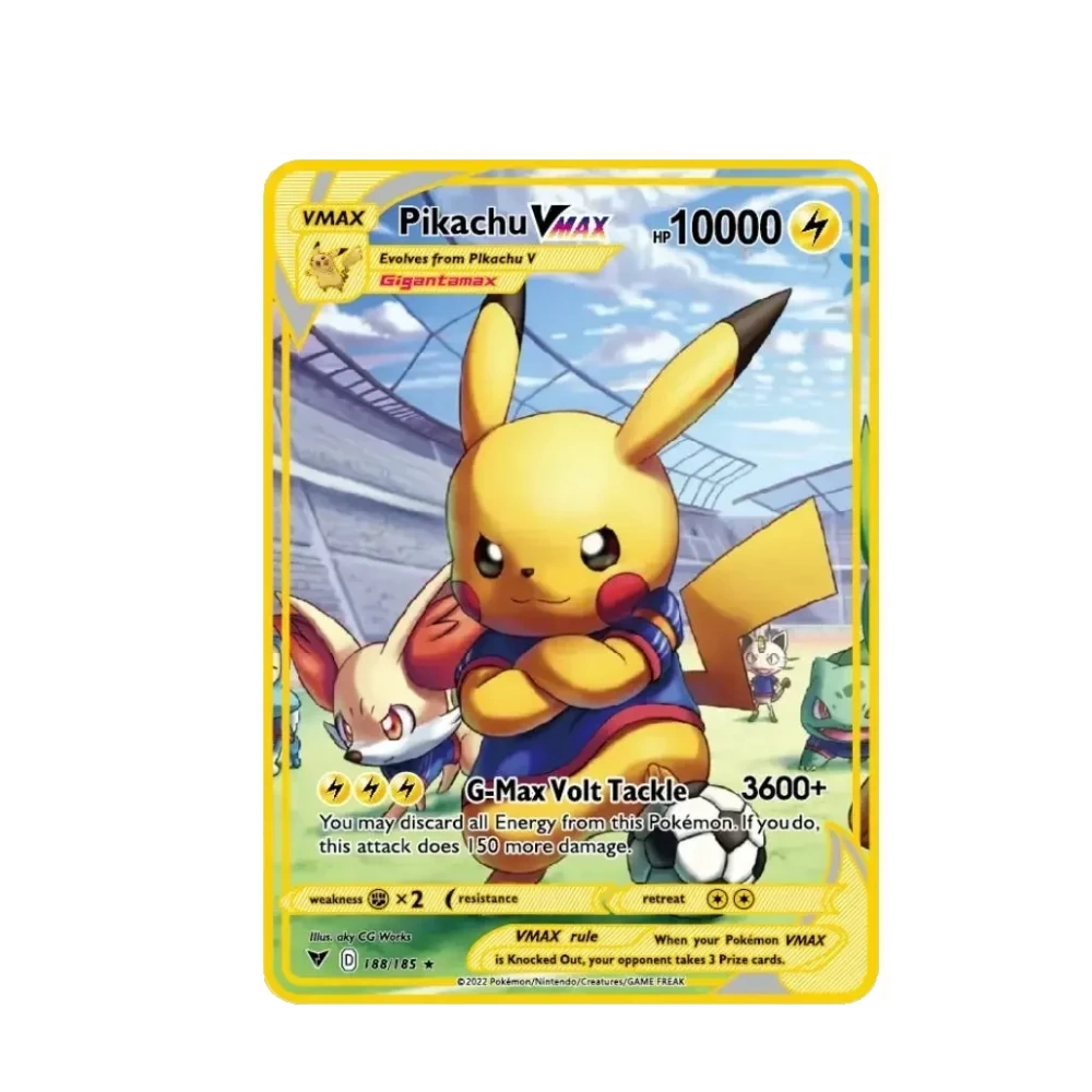 Carte Gold Pokémon Pikachu Footballeur